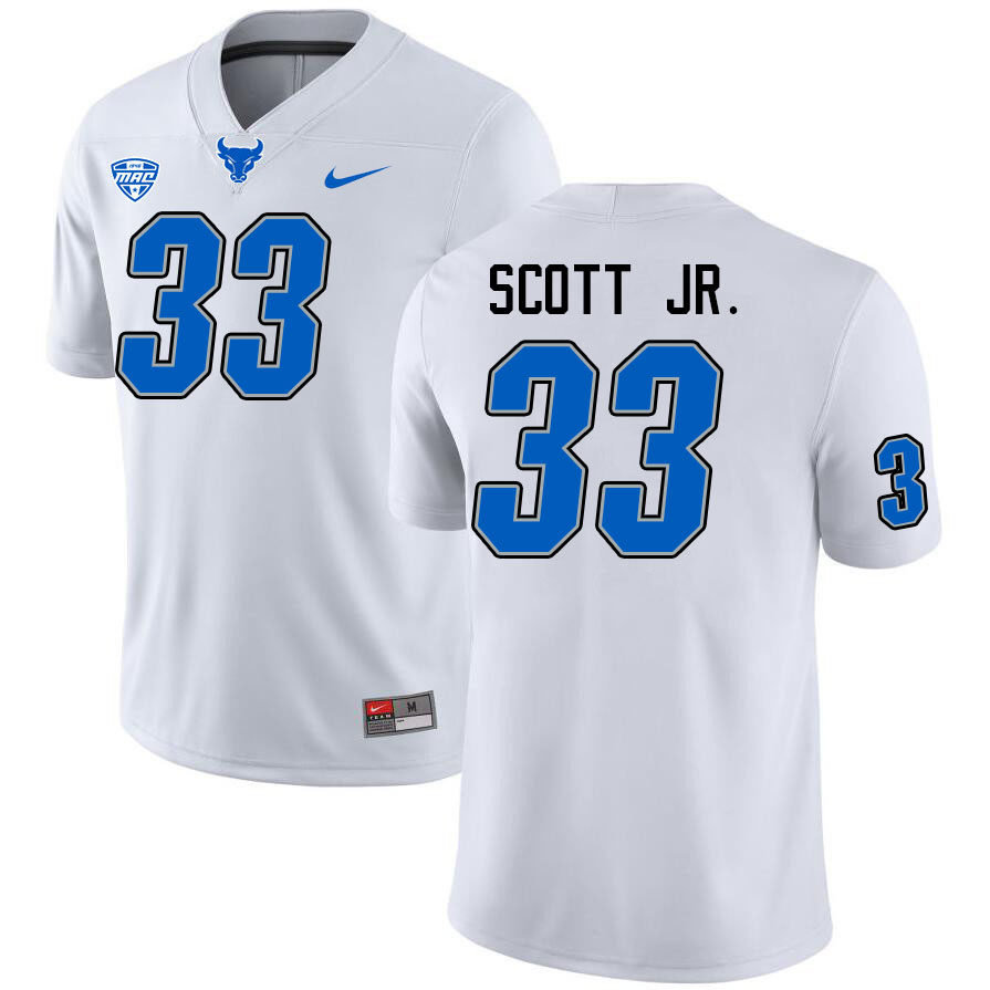Buffalo Bulls #33 Mark-Anthony Scott Jr. College Football Jerseys Stitched Sale-White